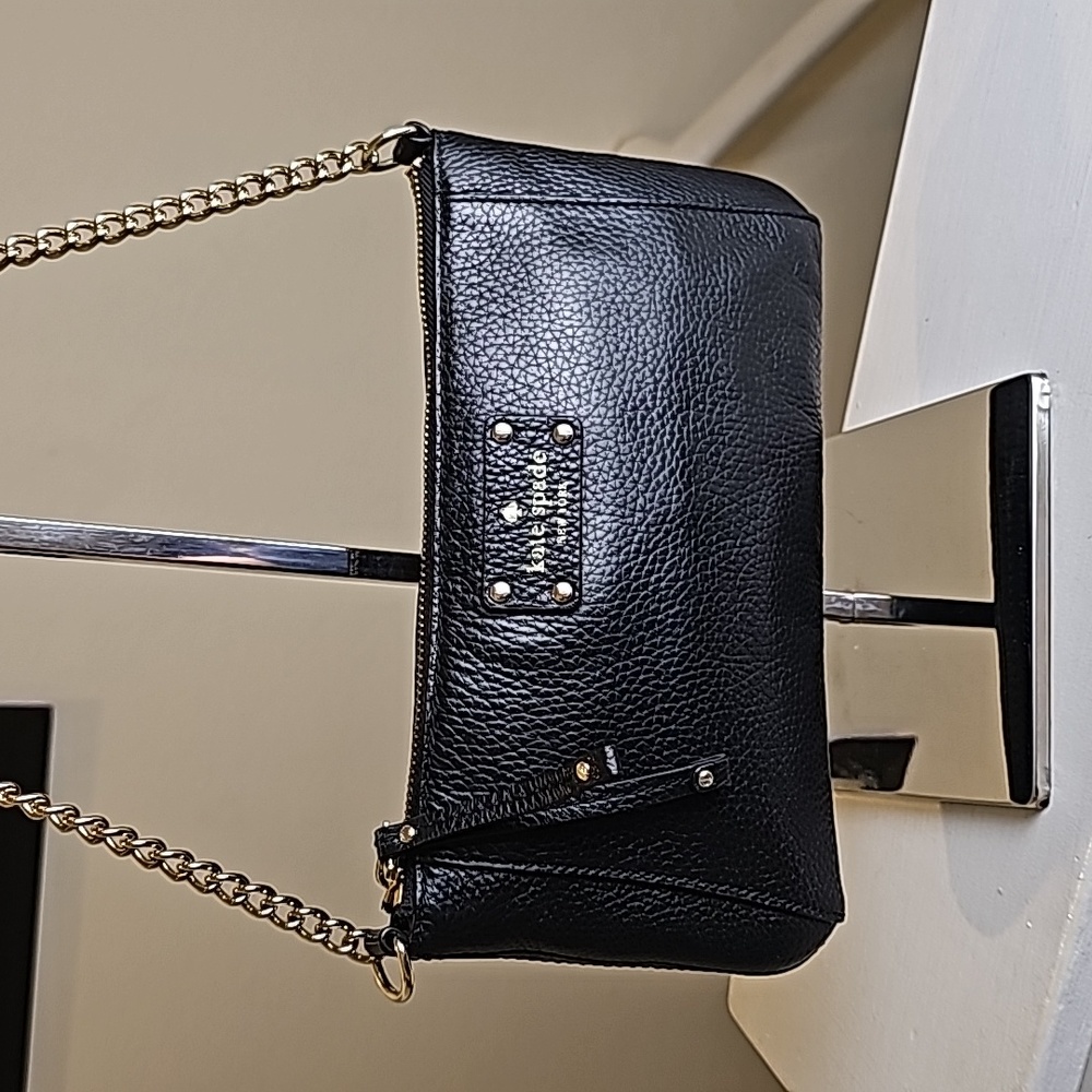 Kate Spade Black Pebbled Leather Berkshire Rd. MiniBag Goldtone Hardware EUC - Picture 4 of 14